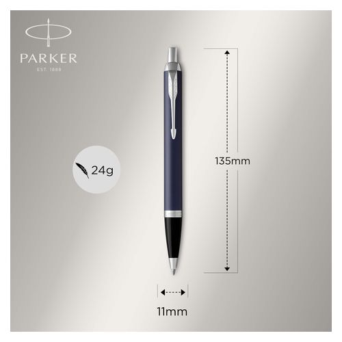 Parker Ballpoint Pen IM Blue Barrel Chrome Trim Blue Ink