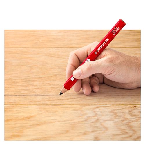 Staedtler Carpenters Pencil 2H Red Lacquer Box 12