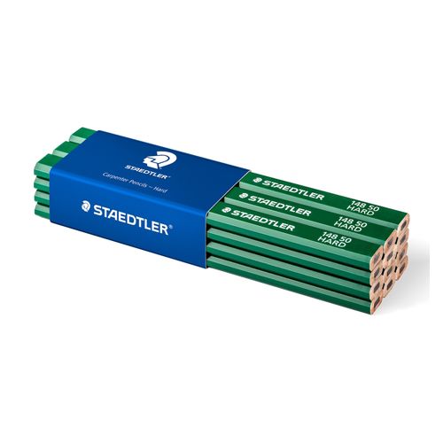 Staedtler Carpenters Pencil 6H Green Lacquer Box 12