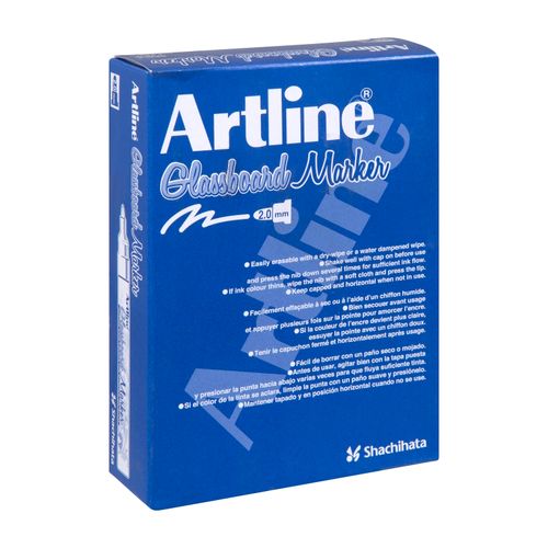 Artline Glass Marker Bullet 2mm White Box 12