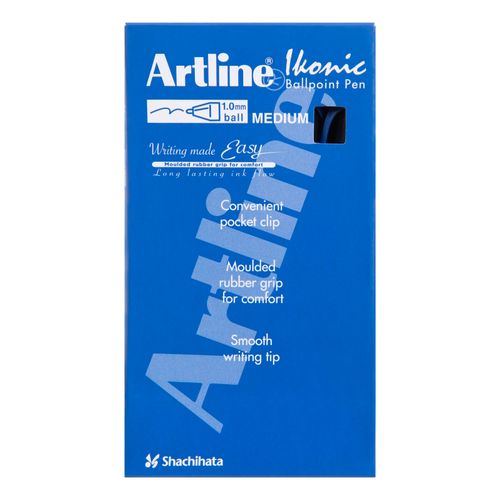Artline Ikonic 8410 Retractable Ballpoint Pen Blue Box 12