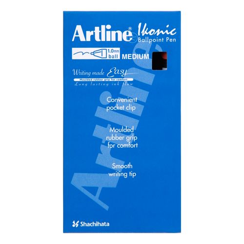 Artline Ikonic 8410 Retractable Ballpoint Pen Red Box 12