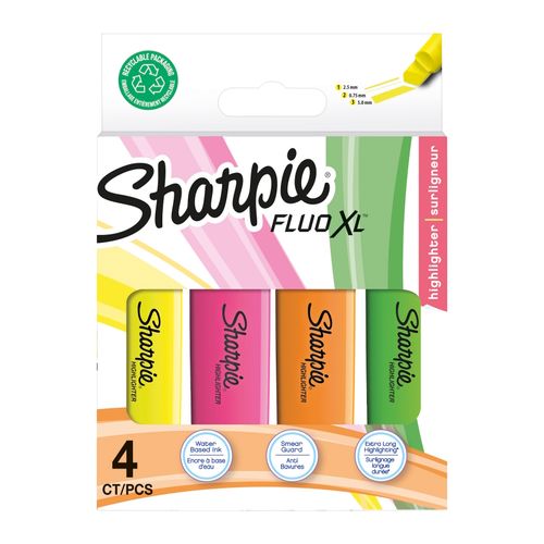 Sharpie Fluo XL Highlighters Assorted Pack 4