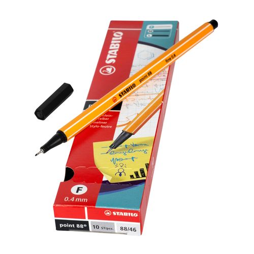 Stabilo Point 88 Fineliner Pen Black Box 10