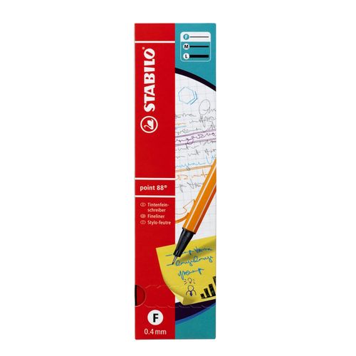 Stabilo Point 88 Fineliner Pen Red Box 10