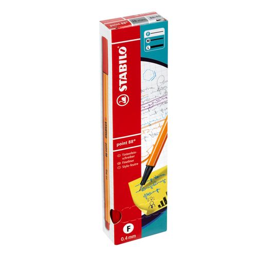 Stabilo Point 88 Fineliner Pen Red Box 10