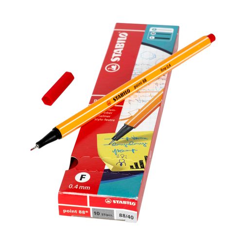 Stabilo Point 88 Fineliner Pen Red Box 10