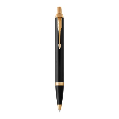 Parker Ballpoint Pen IM Black Barrel Gold Trim Blue Ink