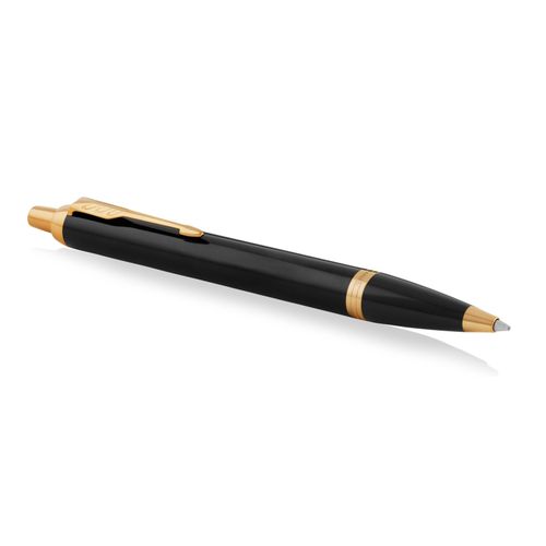 Parker Ballpoint Pen IM Black Barrel Gold Trim Blue Ink