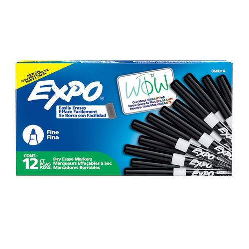 Expo Whiteboard Marker Bullet Fine Black Box 12