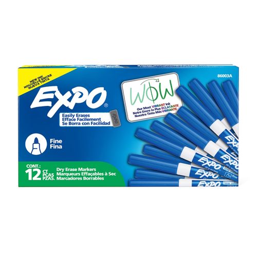 Expo Whiteboard Marker Bullet Fine Blue Box 12