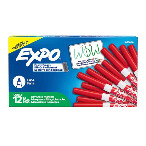 Expo Whiteboard Marker Bullet Fine Red Box 12